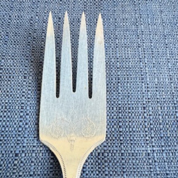 Vintage Community Plate Silverplate Serving Fork & Pierced Round Server - Picture 5 of 13